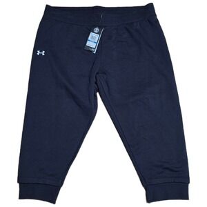 Under Armour Loose Fit Capri Jogger Sweatpants Women's Size XL Black NWT